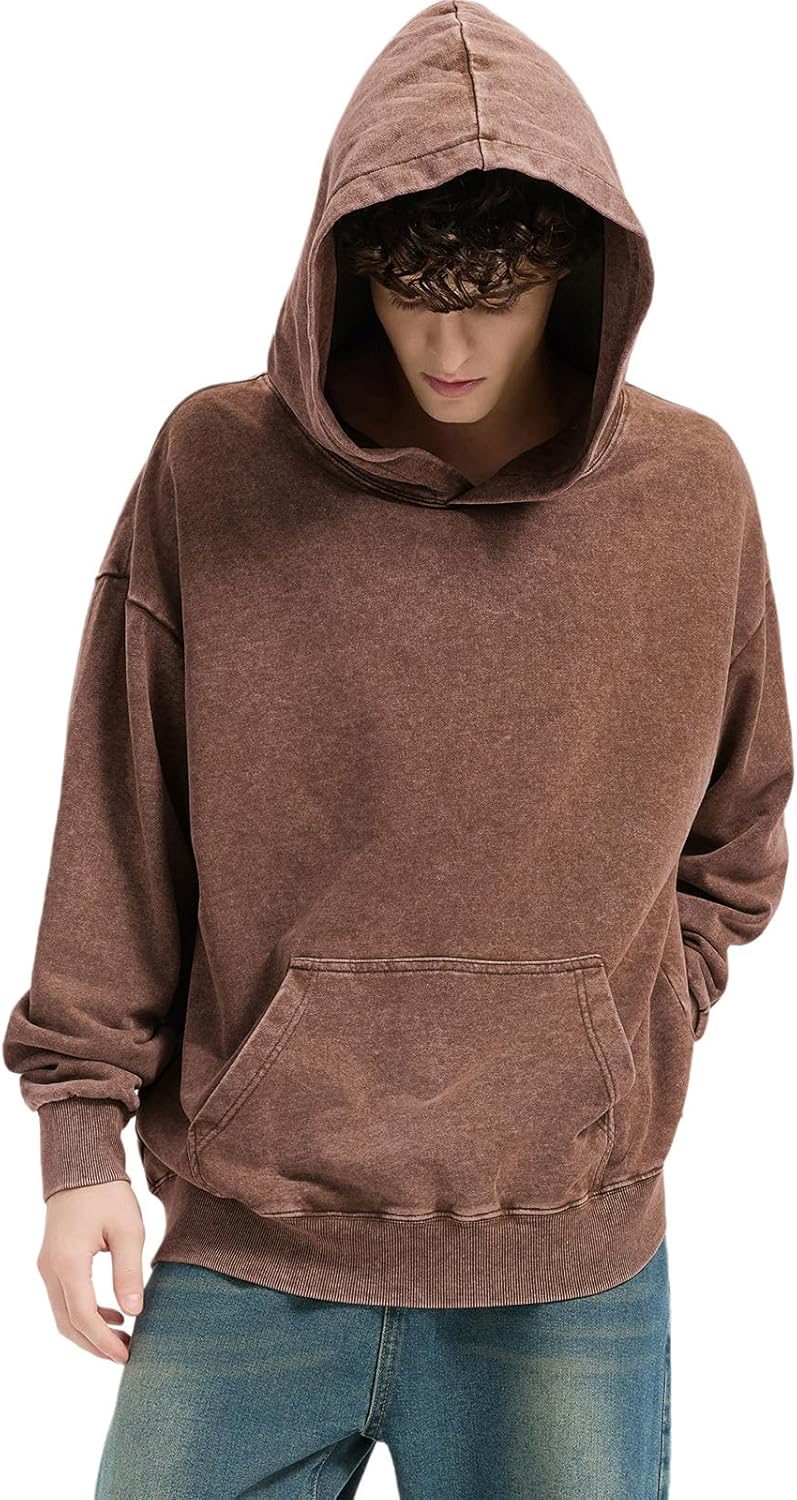 Oversized Hoodies for Men Womens Pullover Sweatshirts Acid Wash Vintage Loose Fit Unisex Cotton Outfits - Image 6
