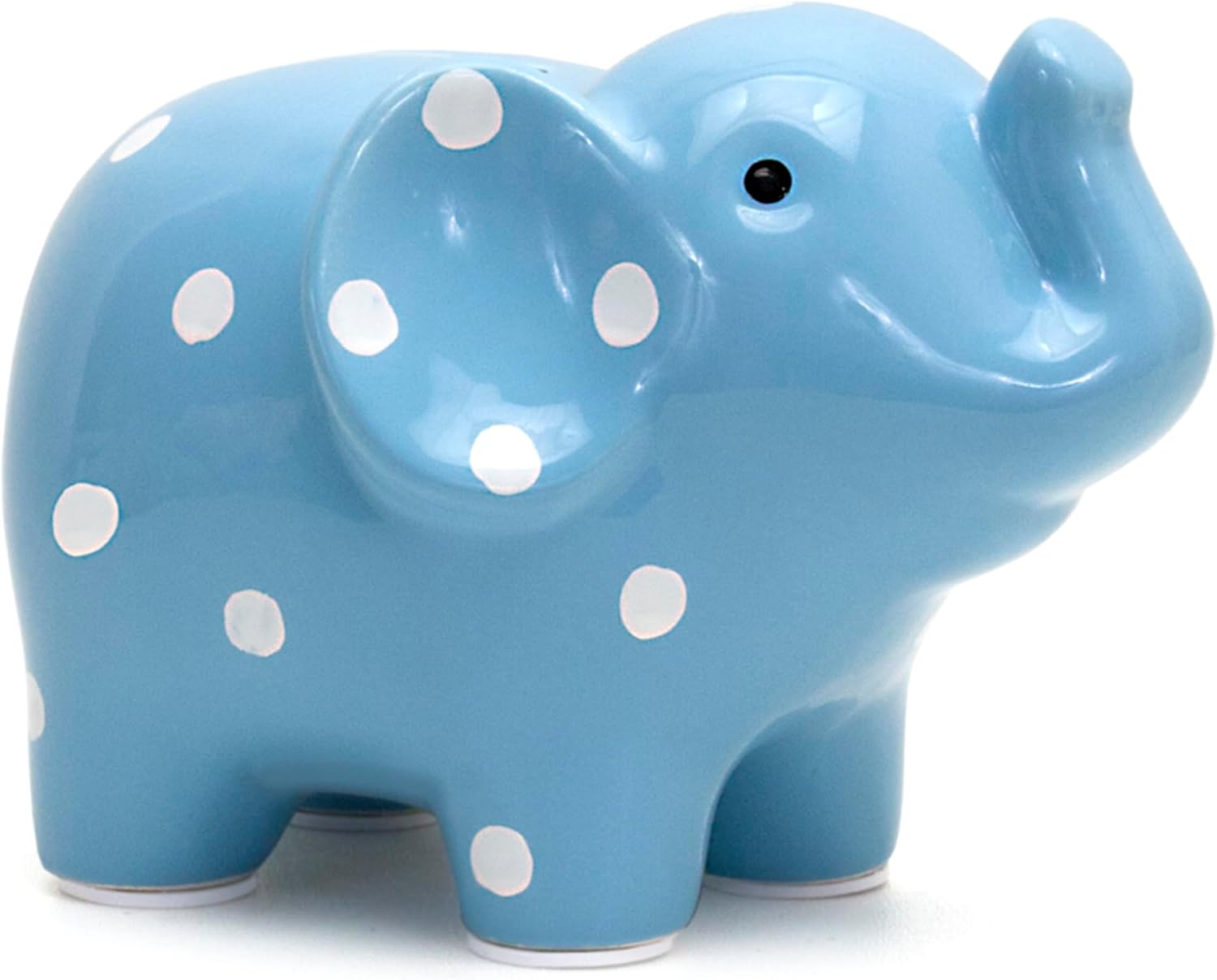 Child to Cherish Ceramic Polka Dot Elephant Piggy Bank for Boys, Blue