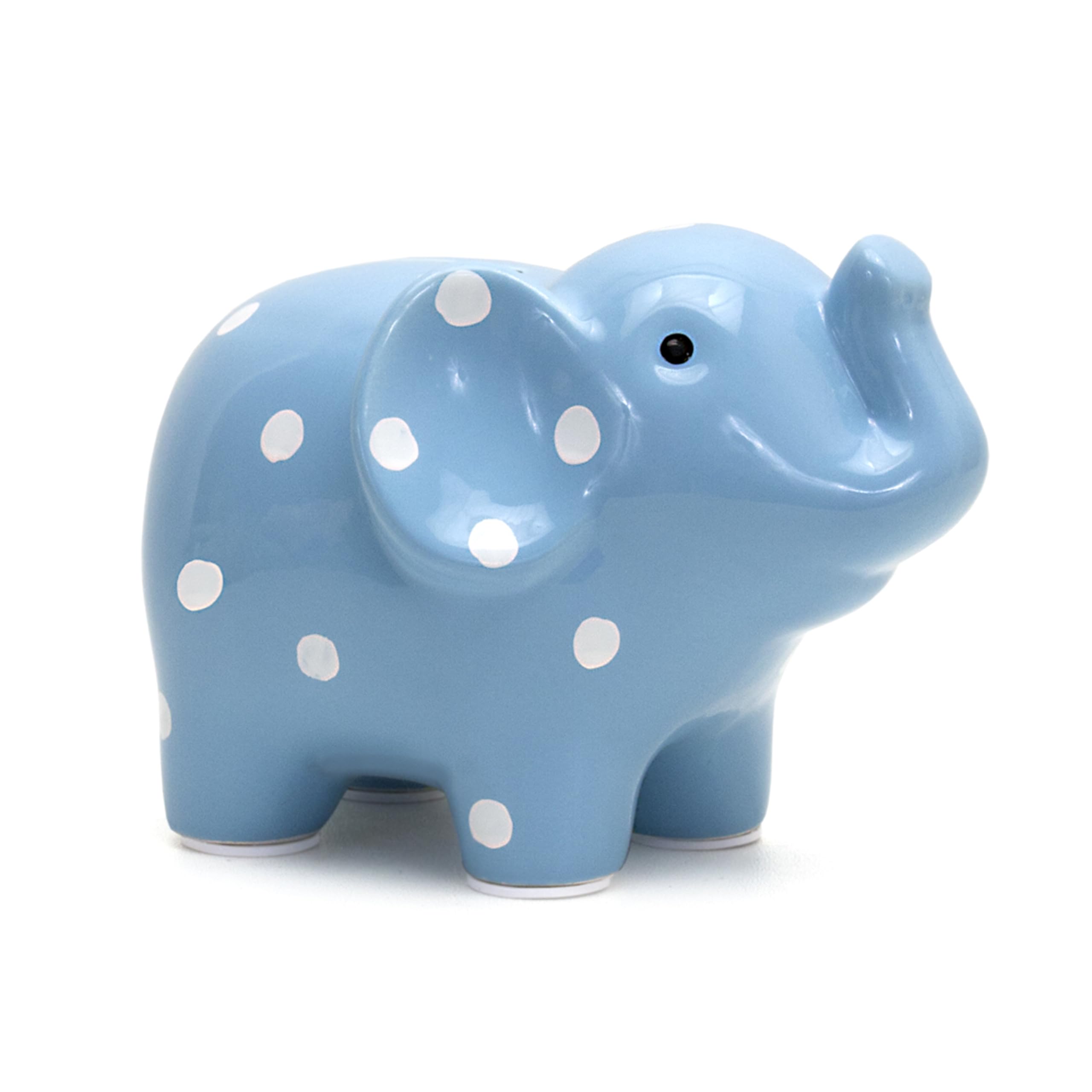 Child to Cherish Ceramic Polka Dot Elephant Piggy Bank for Boys, Blue