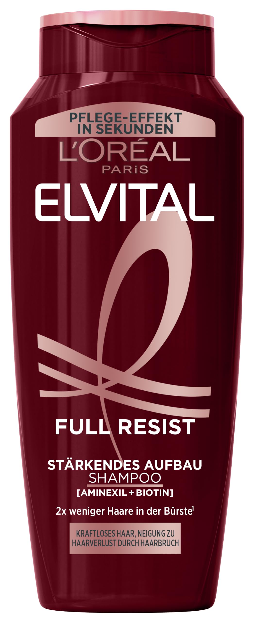 L'Oréal Paris Elvital Aufbau-Shampoo gegen Haarausfall durch Haarbruch, Für kraftloses, brüchiges Haar, Mit Biotin, Full Resist Power Booster, 6 x 300 ml