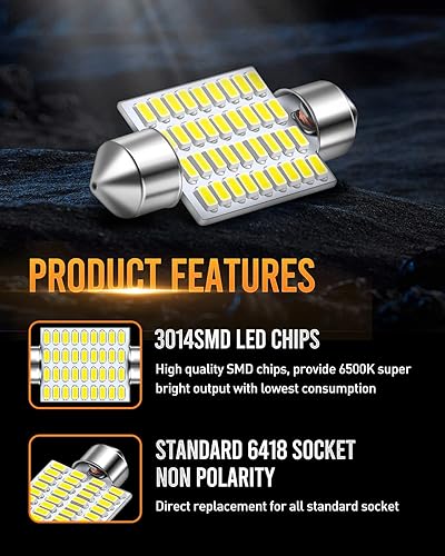 Miniatura 64 de LUYED Juego de chips 2 X 570 de luz súper brillante 3014 48-EX 569 578 211-2 212-2 focos LED para luz de domo, blanco xenón