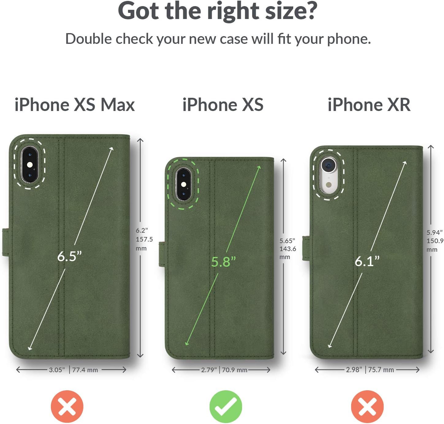 Top Brands Snakehive Vintage Wallet for Apple iPhone Xs/iPhone X || Real Leather Wallet Phone Case || Genuine Leather with Viewing Stand & 3 Card Holder || Flip Folio Cover with Card Slot (Dark Green)