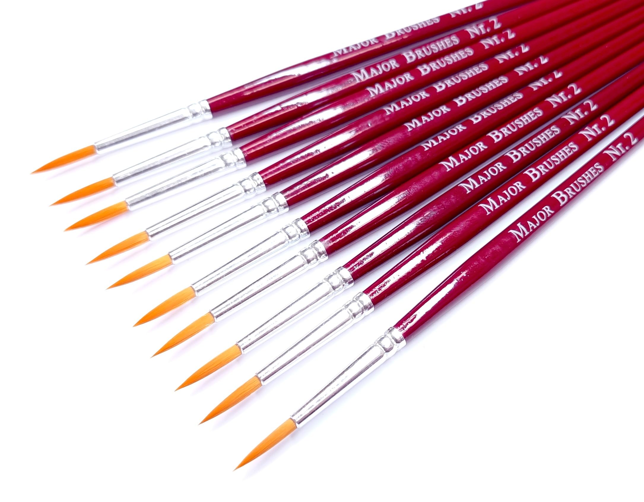 Major Brushes Sable Substitute Brush Size 2 - Set of 10