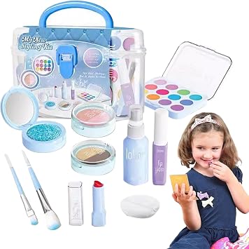 Makeup Kit for Girls - Safe Washable Beauty Kit for Children,Princess Christmas Vanity Accessories, Birthday Toys for Girls, Kids, Children