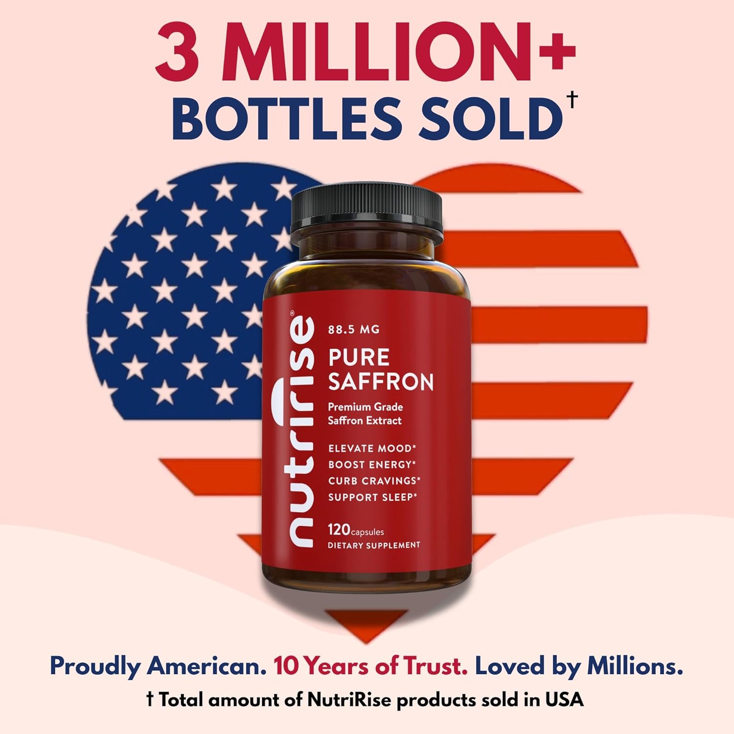 NutriRise Saffron Supplements 120 Capsules, 88.5mg Pure Extract - 4 Month Supply for Mood, Energy, Sleep, Stress & Cortisol Support - Non-GMO, Vegan & Gluten-Free for Women & Men - Image 7