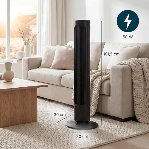 Princess Standventilator – Elegantes Design – 50 W – Leistungsstark, leise, geringer Verbrauch – Höhe: 101,5 cm – Oszillierend – 4 Modi – 12 Geschwindigkeitsstufen – 352390 - 2