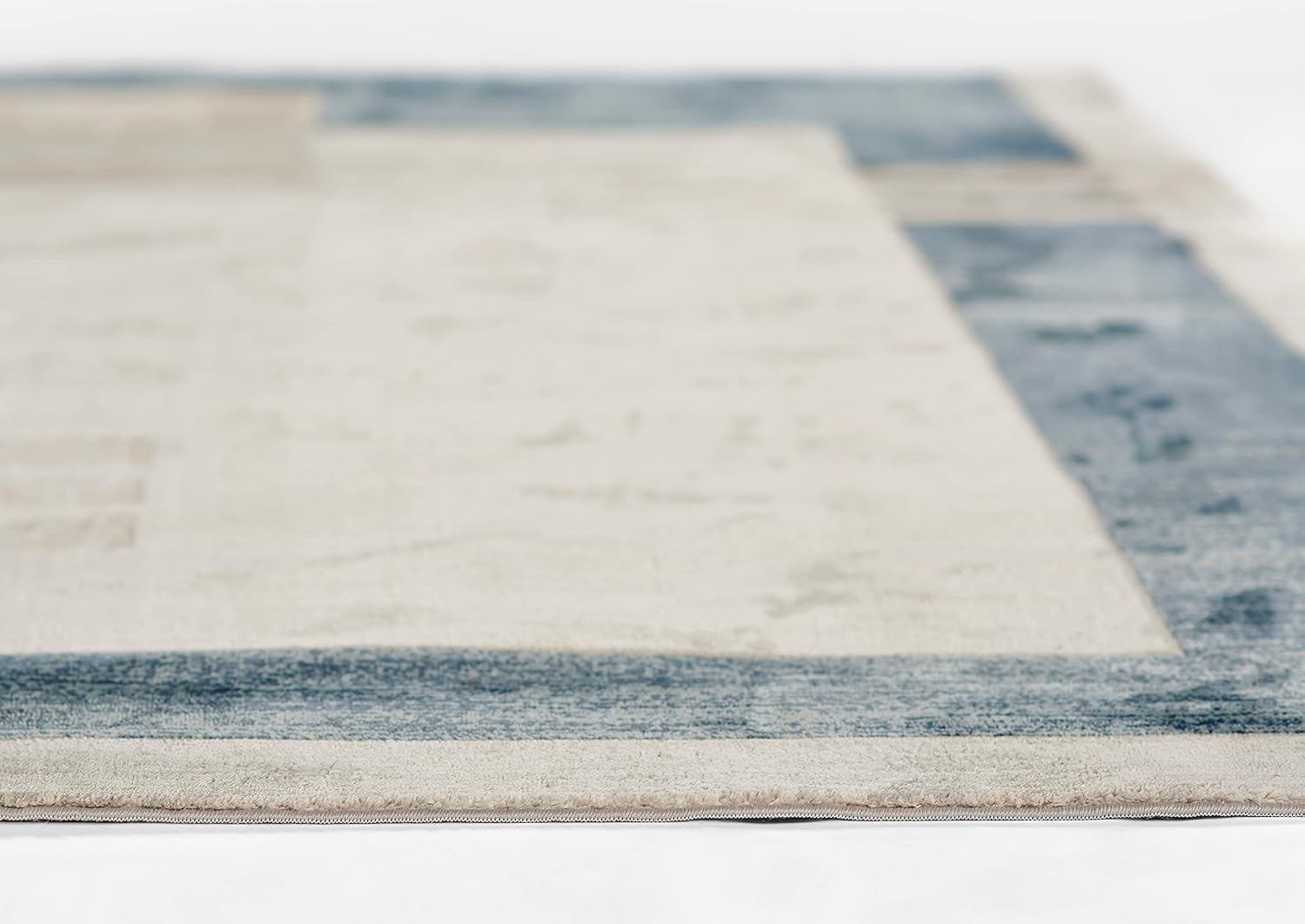 Momeni Edition Geometric Polyester Blue Area Rug, 1'10" x 2'10" Sized Rug for Entry Way, Bathroom, and Kitchen