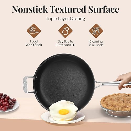 Miniatura 3 de GOTHAM STEEL Sartén de 5.5 cuartos de galón con tapa, sartenes antiadherentes, sartén antiadherente, sartén antiadherente, sartén antiadherente,