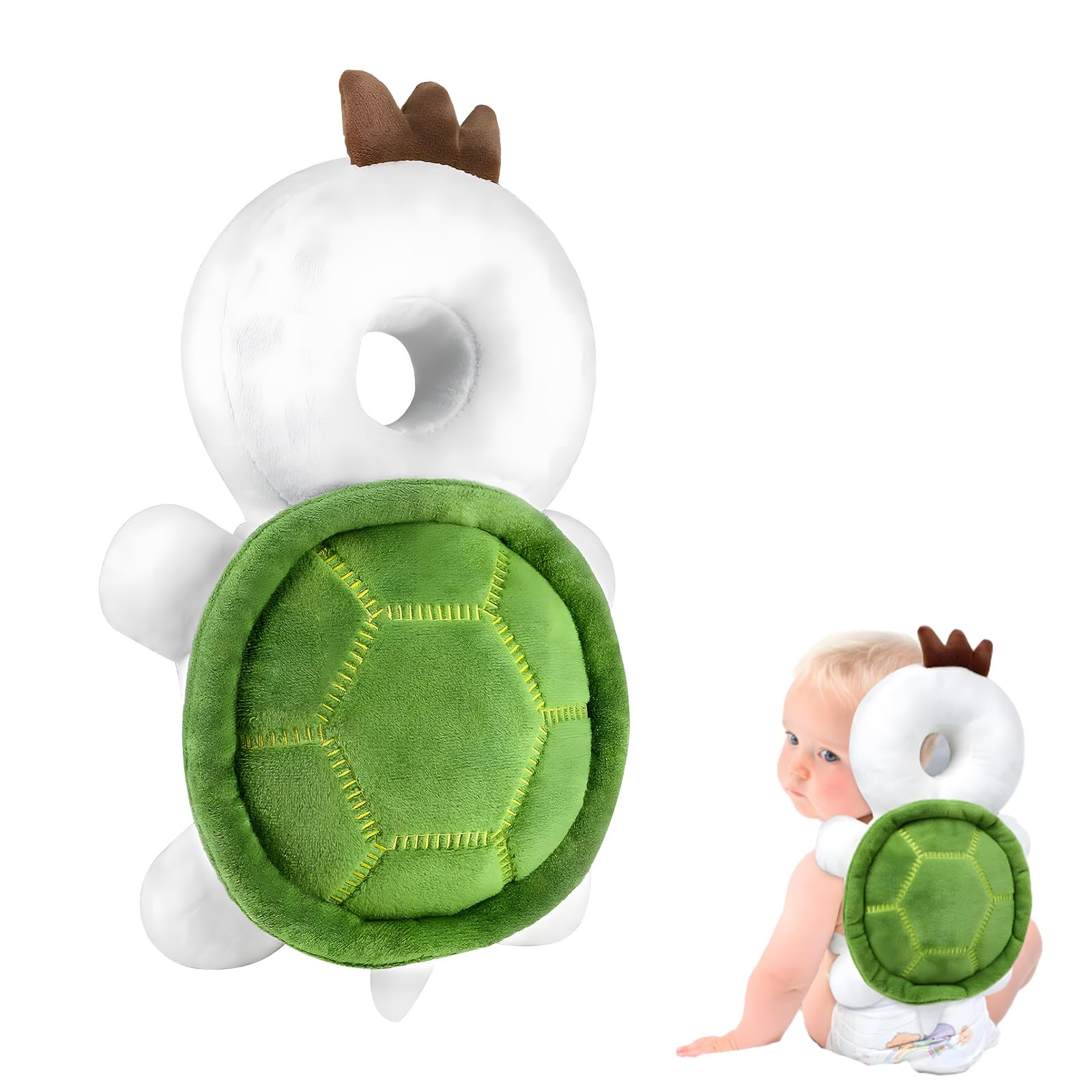 Viondra Baby-Kopfschutz-Rucksack, verstellbarer Kopfschutz für Babys von 5–24 Monaten (Schildkröte)