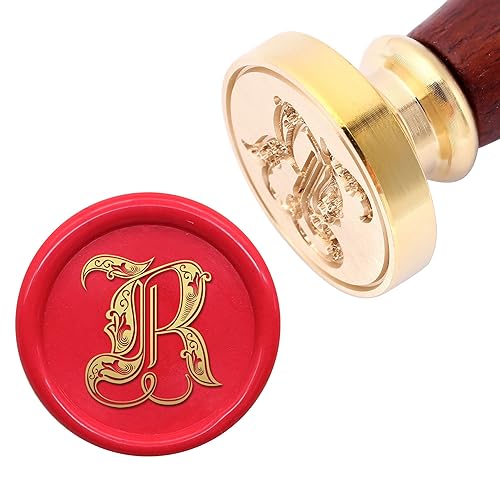 Miniatura 2 de Yoption Sello de cera del alfabeto gótico vintage, sello de cera, sello de cera para tarjeta de Acción de Gracias, sobre, envoltura de regalos,