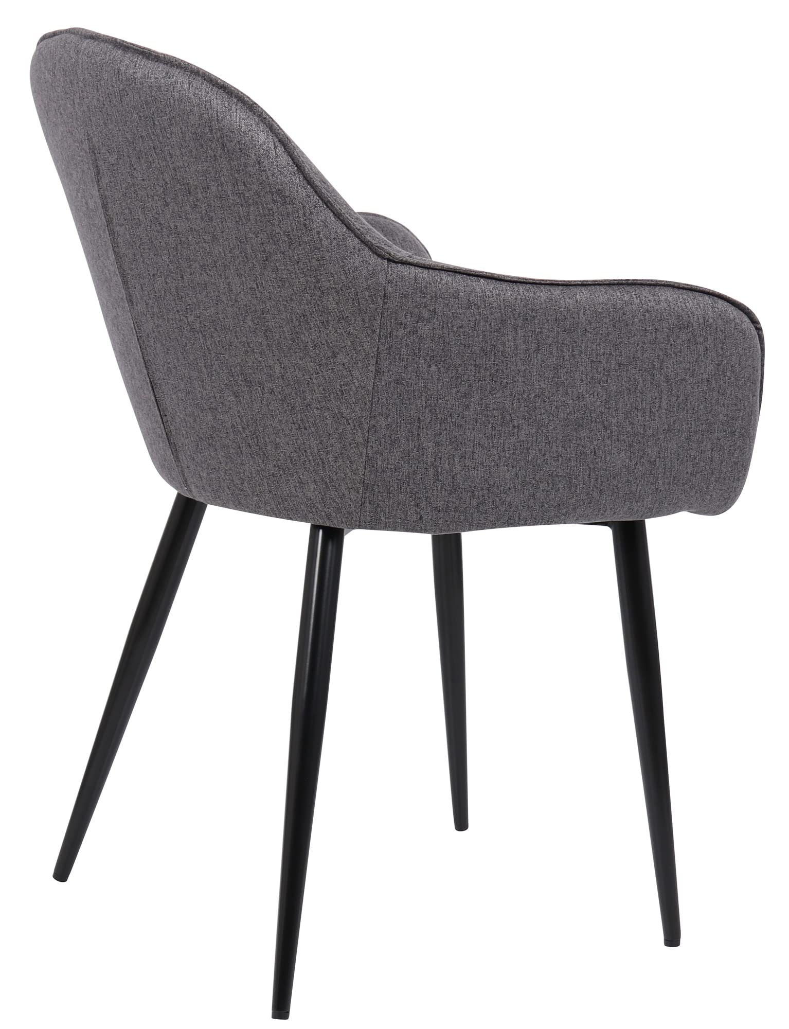 CLP Set de 2 sillas de Comedor Boise en Tela con Base metálica I Juego de 2 butacas de salón con reposabrazos & Respaldo, Color:Gris Oscuro