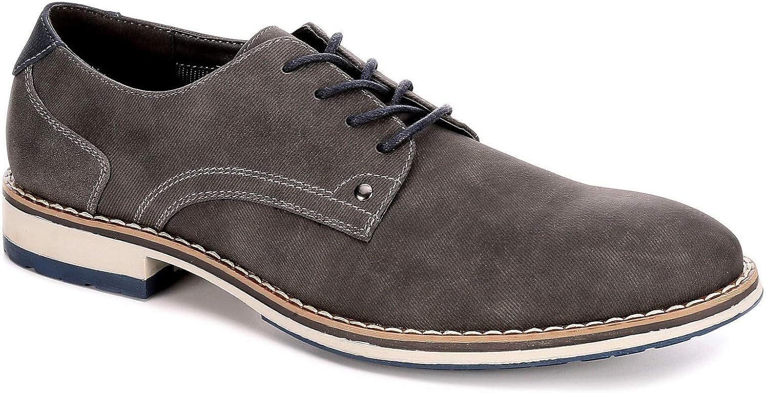 Varese Mens Dillan Lace Up Oxford Shoes, Grey, US 13