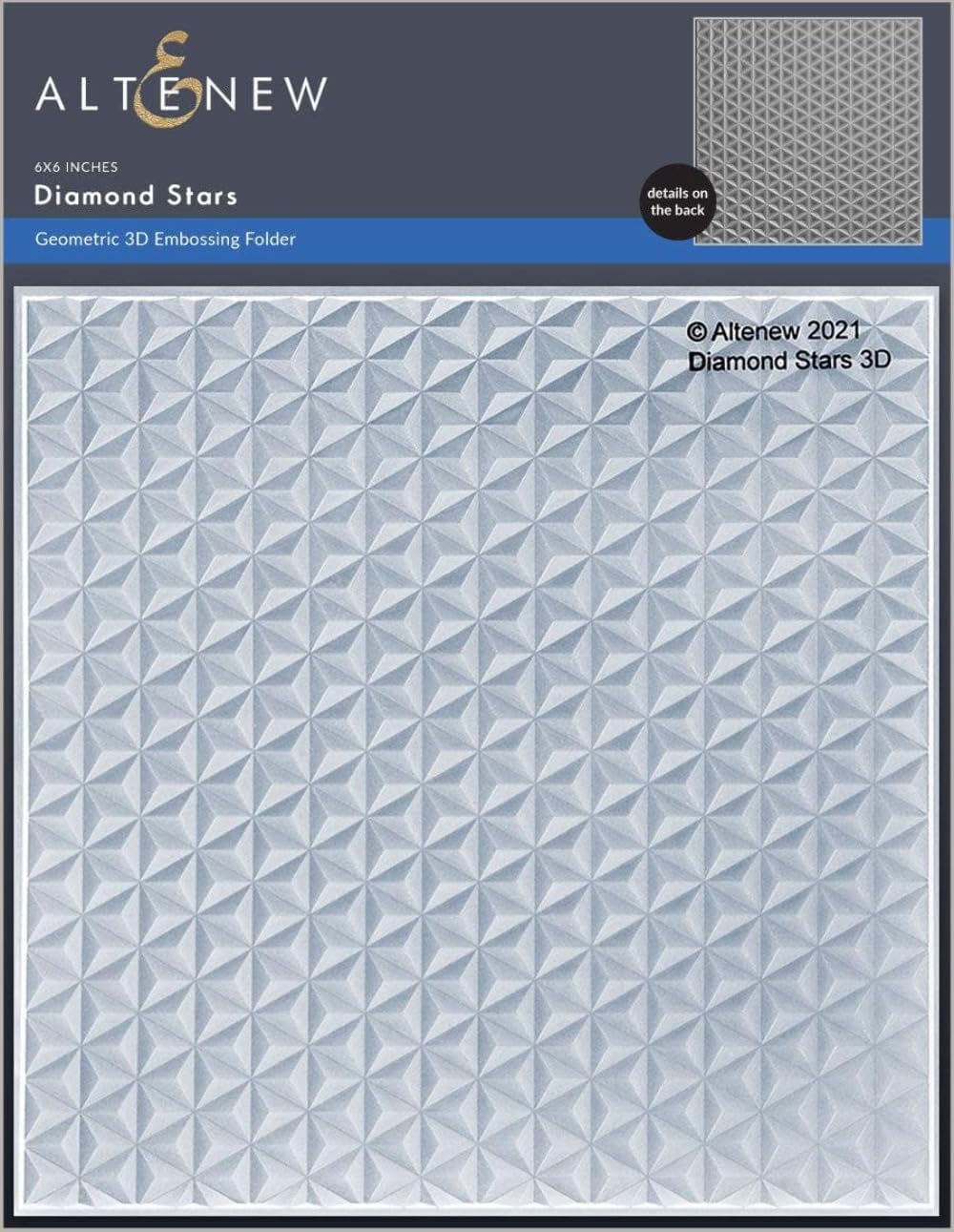 Diamond Stars 3D Embossing Folder, Easy to Use Embossing Folders for Paper Crafting, Three-Dimensional Projects, Embossing Folders for Cardmaking, Scrapbooking, and Journaling