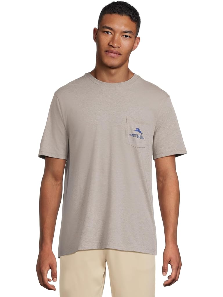 Gray Tommy Bahama Pug Crawl Pocket Tee