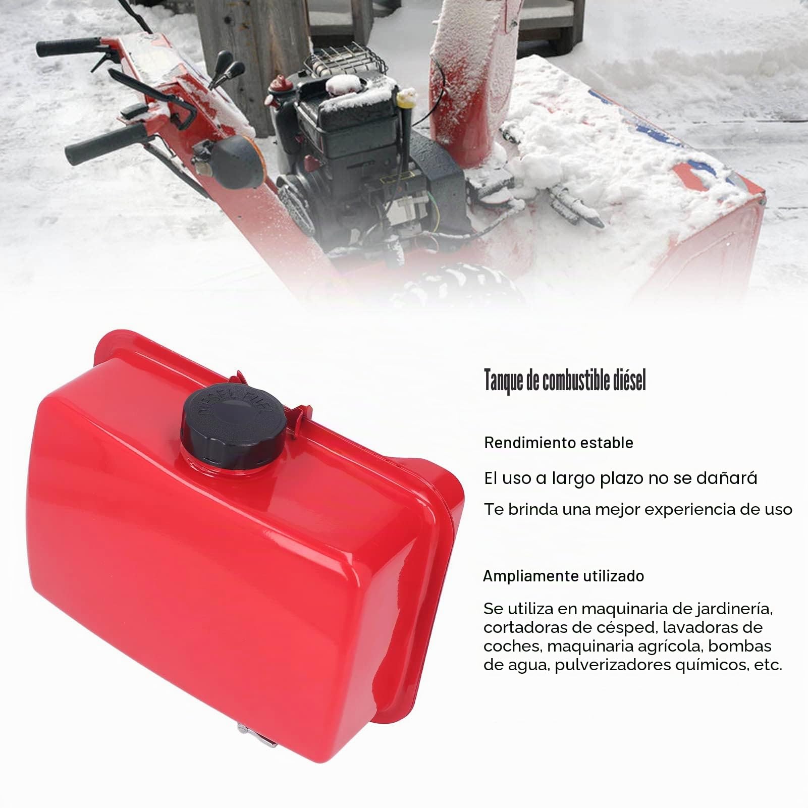 Topyond Tanque de Combustible Contenedor Combustible para Corte de Carreteras de Hierro Rojo de 5.5 Litros con Tubo de Aceite, Tanque de Aceite de Gasolina para 186F 188F 192F 195F | Conjunto de tanque de combustible ligero y estable para corte de carrete