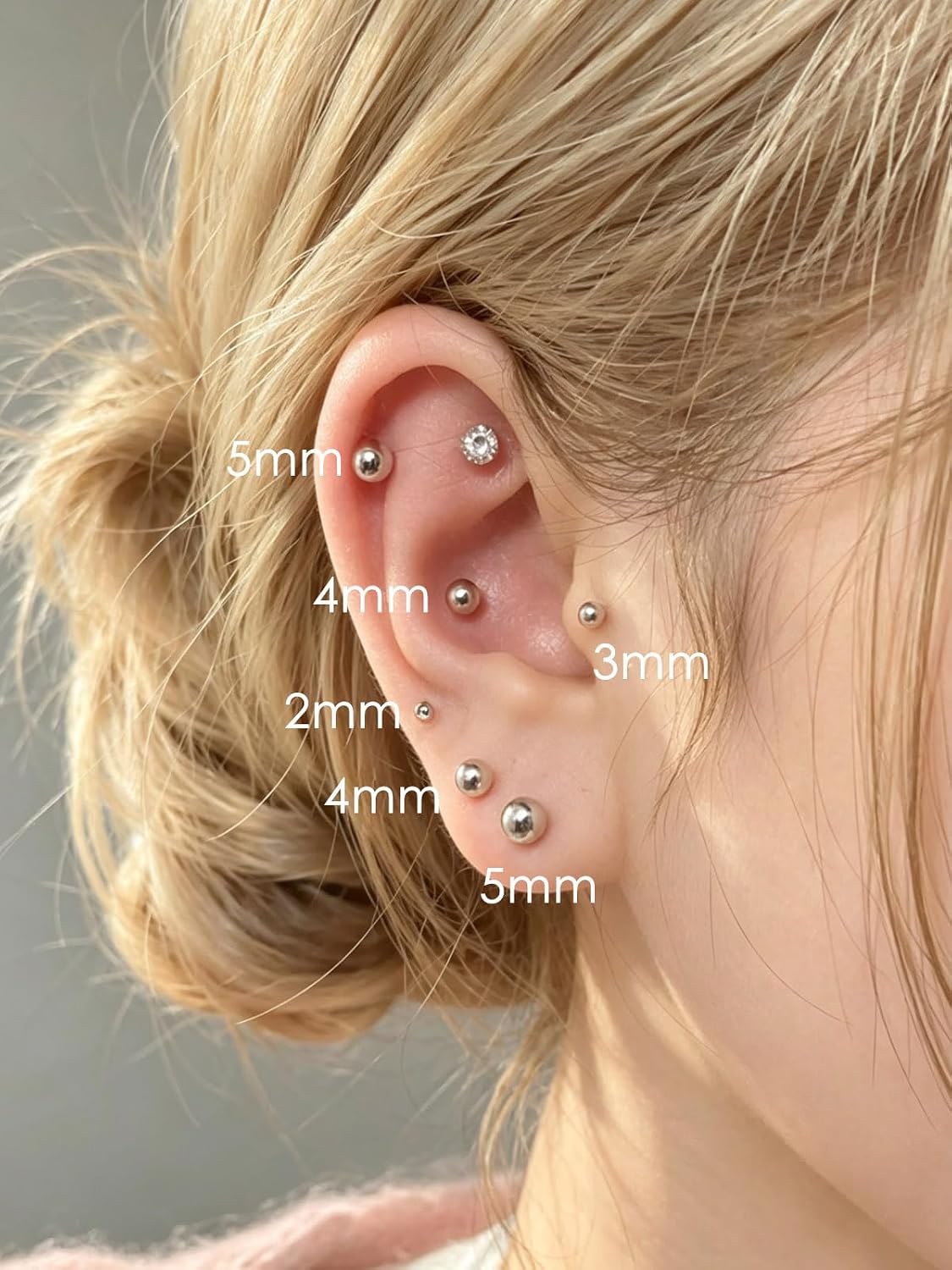 STJARNA Small Ball F136 Titanium Screw Studs Women Men