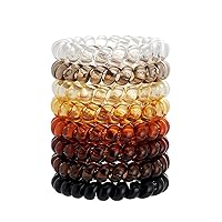 Vista 27 de Lazos para el cabello en espiral para soportes gruesos para cola de caballo (paño marino, 12 piezas) – sin arrugas para todo tipo de cabello