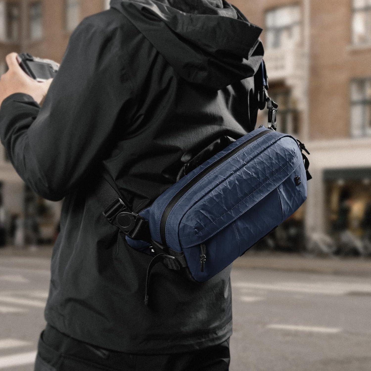 tomtoc 5.5L X-Pac Sling Bag for Nintendo Switch 2/ROG Xbox Ally X, Heavy Duty Crossbody Bag for Men, Water-resistant Carry Chest Daypack Travel Shoulder Pack for Steam Deck OLED, iPad mini, Tactical