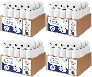 (200 Rolls) Premium 2 1/4 x 85 Thermal Paper Rolls - BPA Free Credit Card Receipt Paper for POS, ATM & Restaurant Printers​