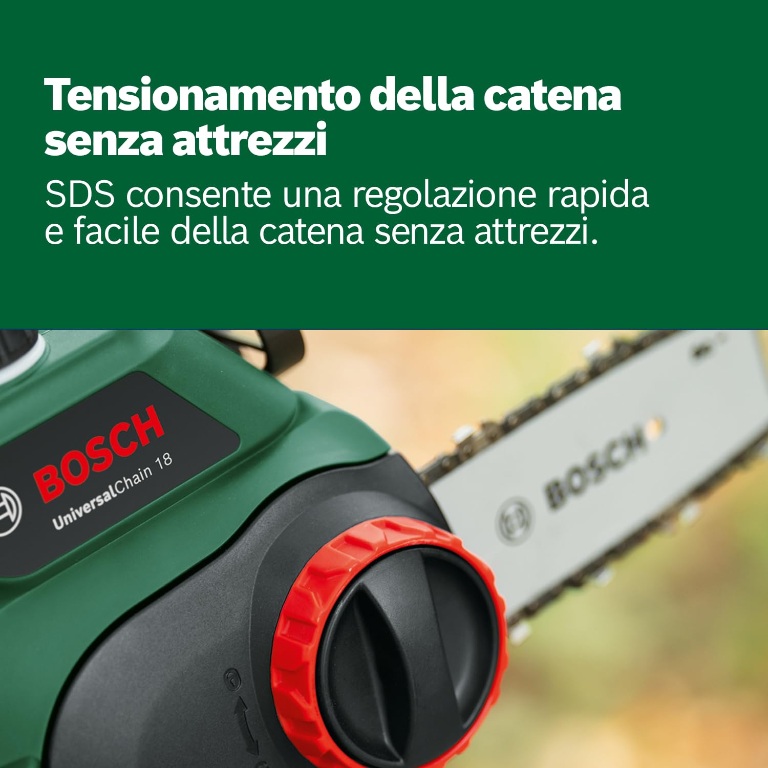 Bosch Universalchain 18 Sega A Catena A Batteria, Nero Verde, ‎23.5 x 20 x 51 cm, 2.7 Kg