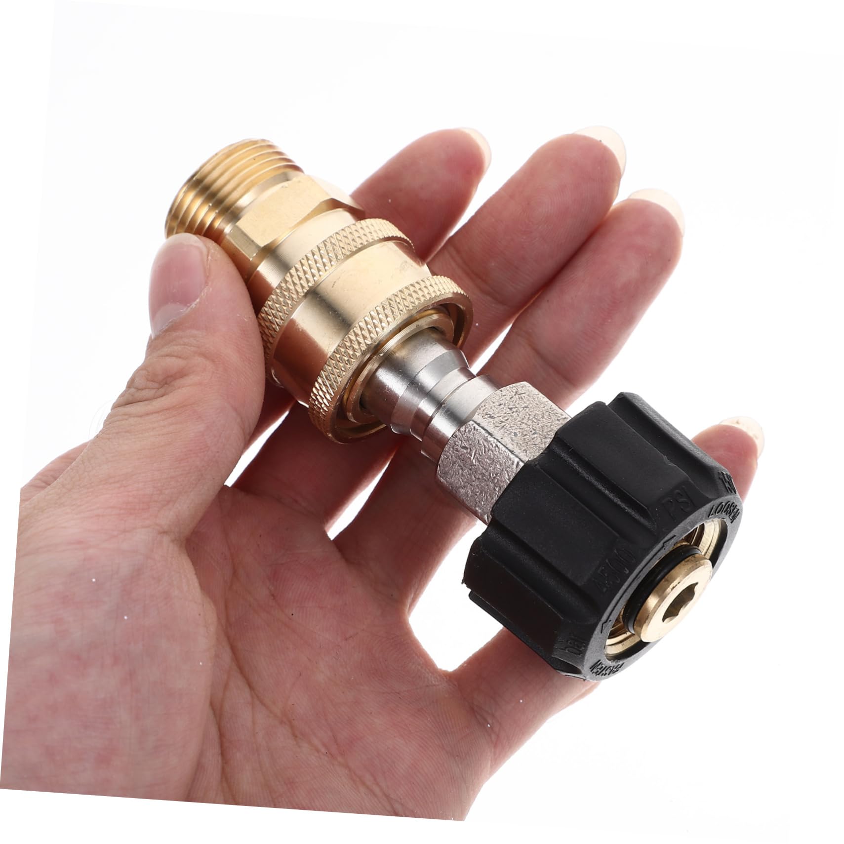 Toyvian 4 Juegos De Adaptadores De Conexión Macho De Alta Presión para Jardín Accesorios De Arandela De Función Rápida Adaptador De Latón Dorado