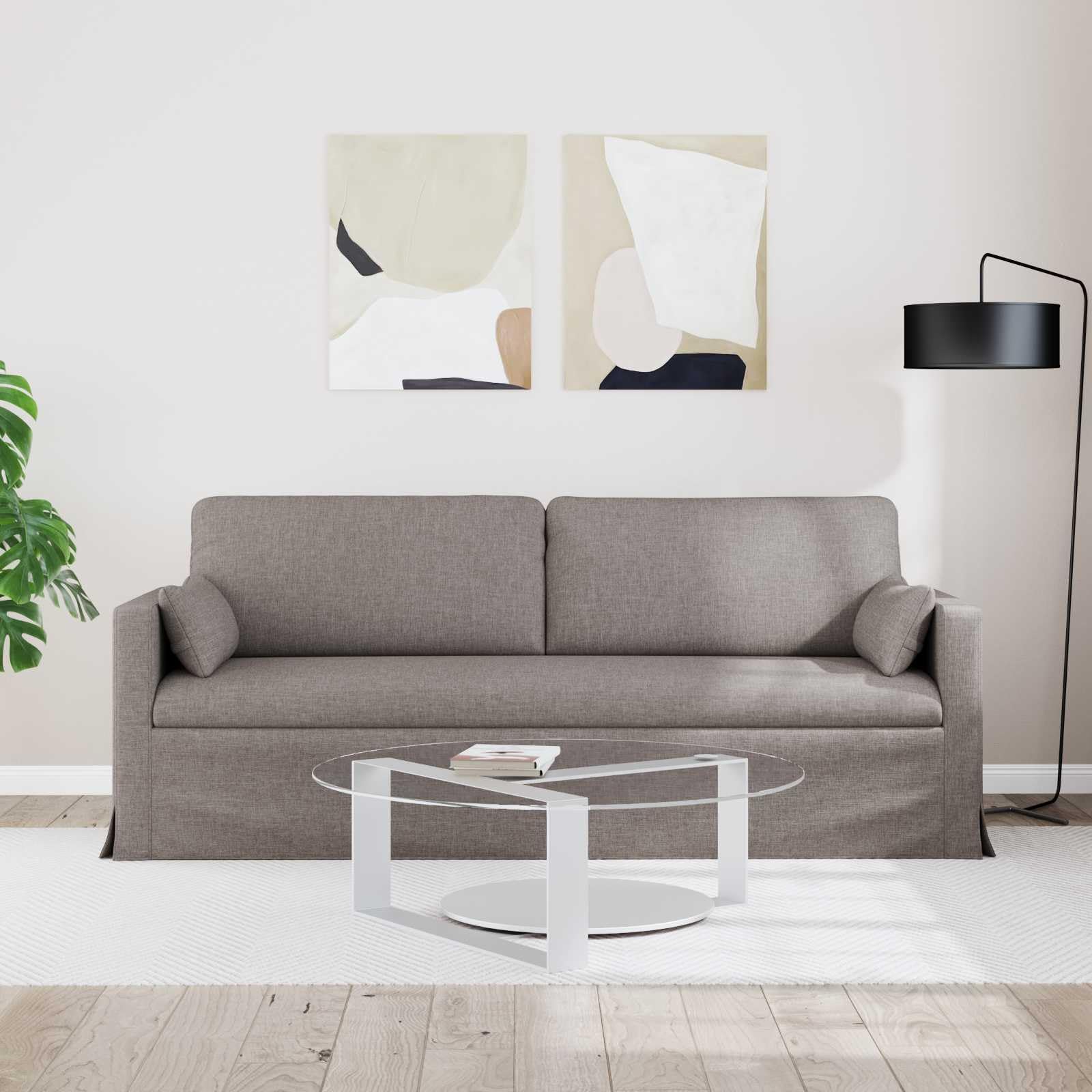 Structure métallique solide Modulable pour salon Taupe 198 x 78 x 80 cm