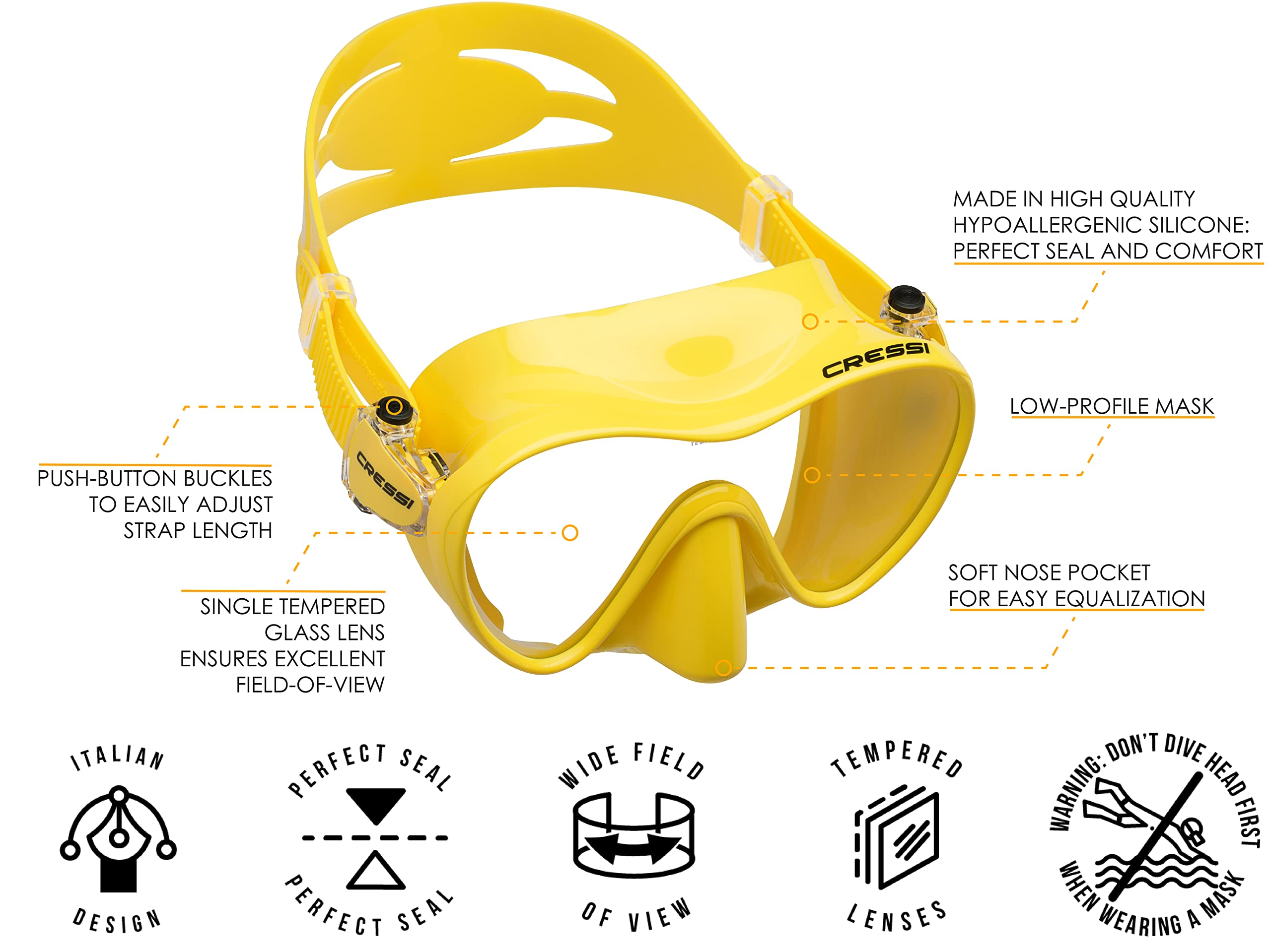 Cressi Zestaw do nurkowania z akwalungiem - maska freediving i sucha fajka | F1 & Supernova Dry: Zaprojektowany we Włoszech