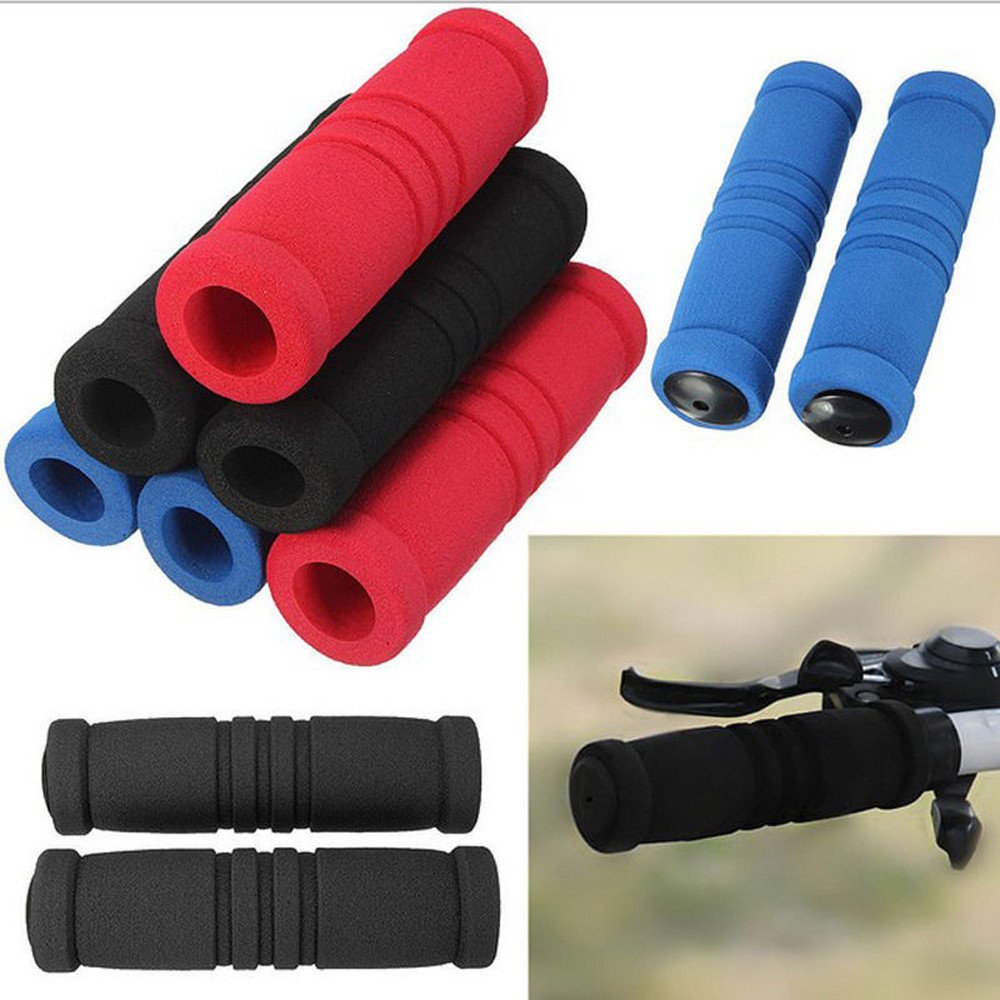1 Paar Fahrradgriffe Schaum Schwamm Grip Cover, lenkergriffe Moosgummi Überzug mit 3 Rillen, Langlebig Praktisch Nützlich für Fahrrad Bergfahrräder Motorrad (Schaumstoff Schwarz) Sport & Freizeit
