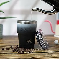 Vista 6 de 10 oz Tumbler with Handle and 2 Straw 2 Lid, Insulated Water Bottle Stainless Steel Vacuum Cup Reusable Travel Mug,Black