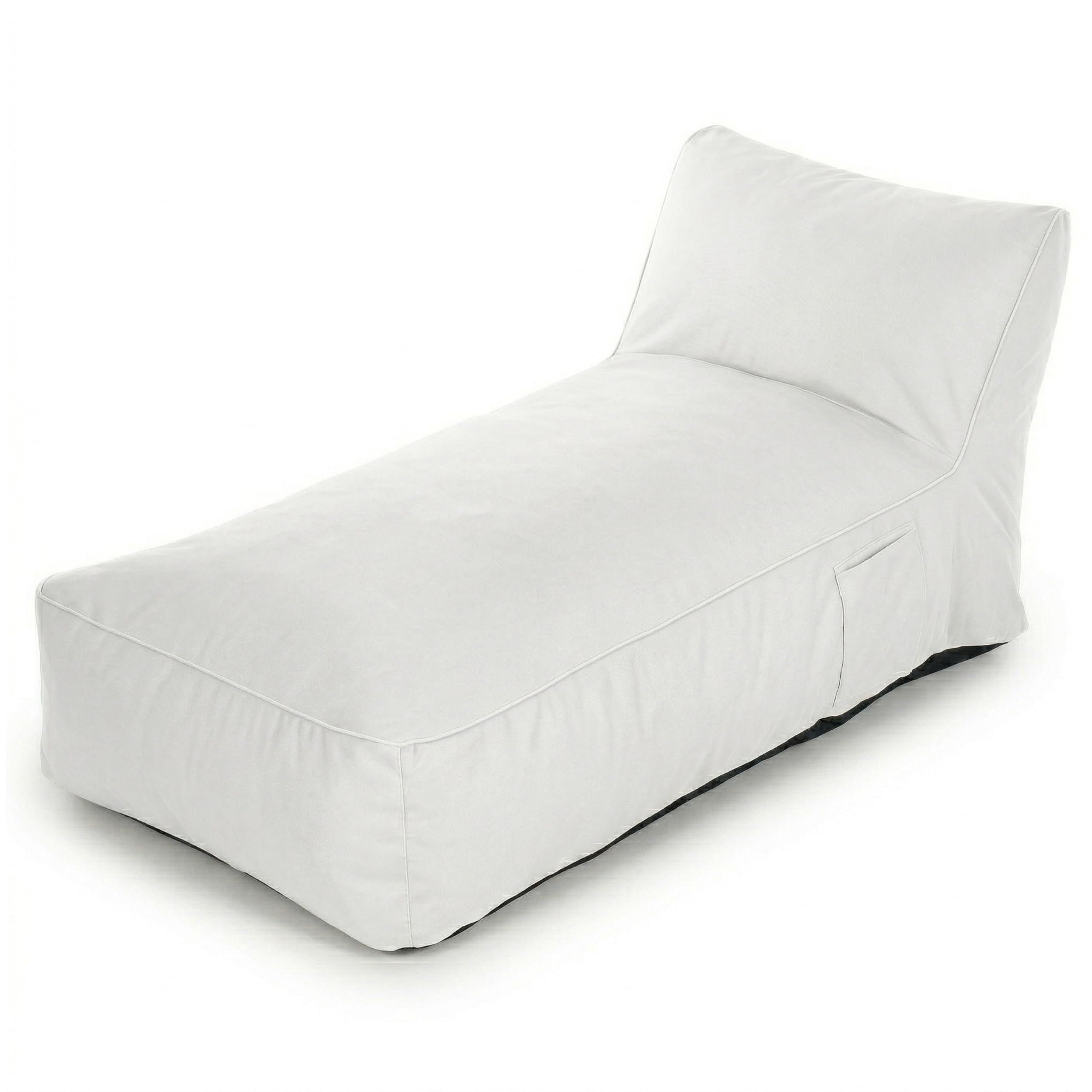 Premium XXL Outdoor Sitzsack-Liege mit Memory Foam Füllung, wetterfest & UV-beständig, 600D Oxford Nylon, für Garten, Balkon, Pool (Beige/Hellgrau/Dunkelgrau) (Hellgrau, Sitzsack lang)