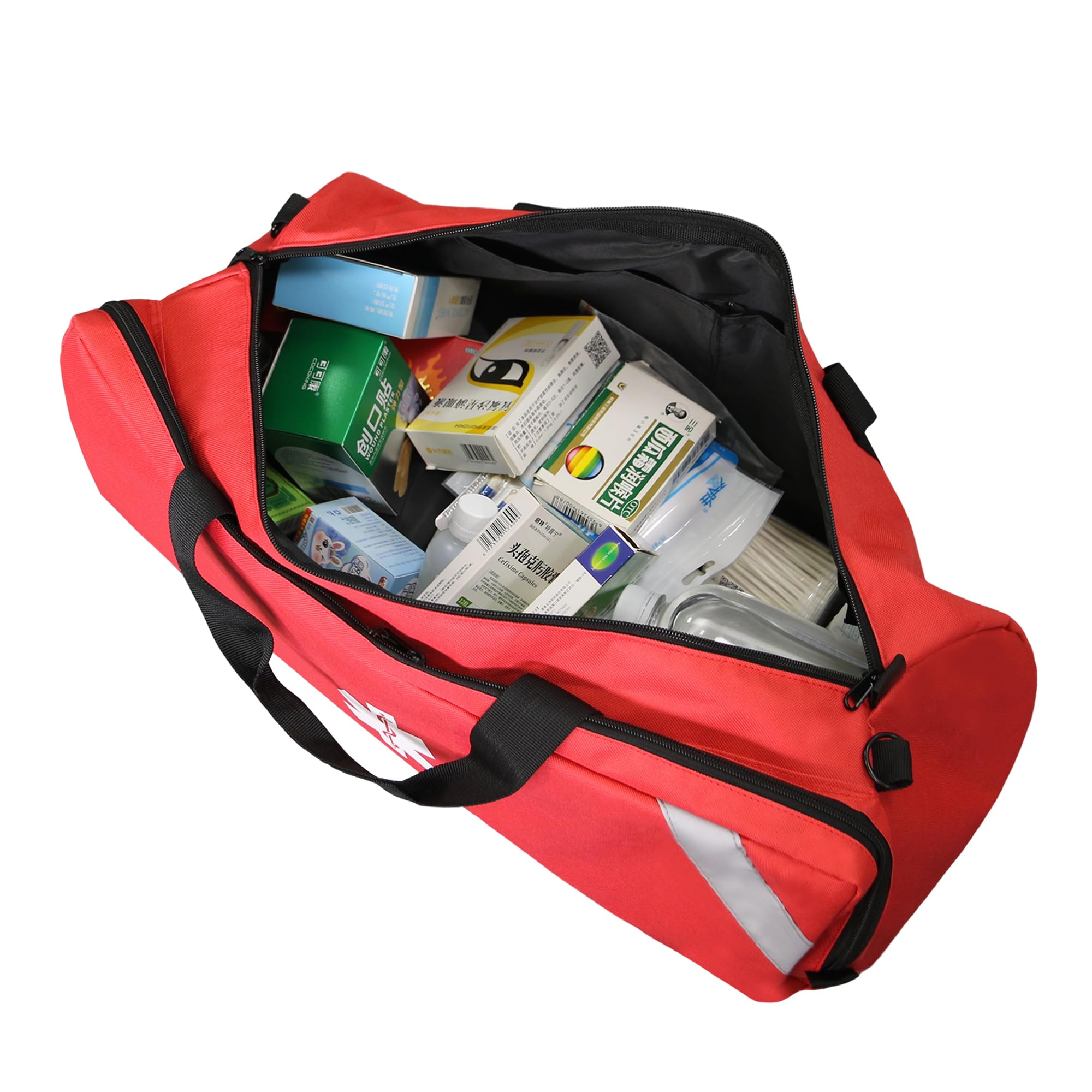 Grande borsa per trauma medico, borsa vuota per primo soccorso, borsa per primo soccorso paramedico EMT, leggera e resistente (solo borsa). (rosso)