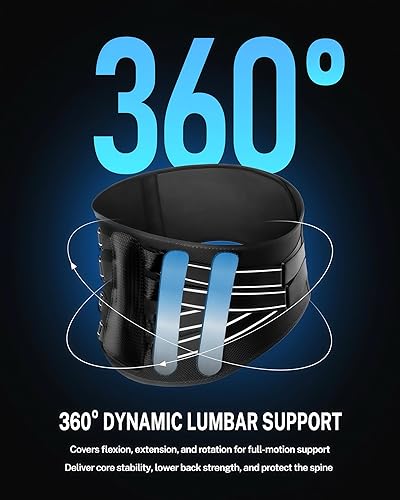 Miniatura 5 de Soporte de espalda para aliviar el dolor de espalda baja, cinturón de apoyo lumbar para hernia de disco, ciática, escoliosis, diseño transpirable