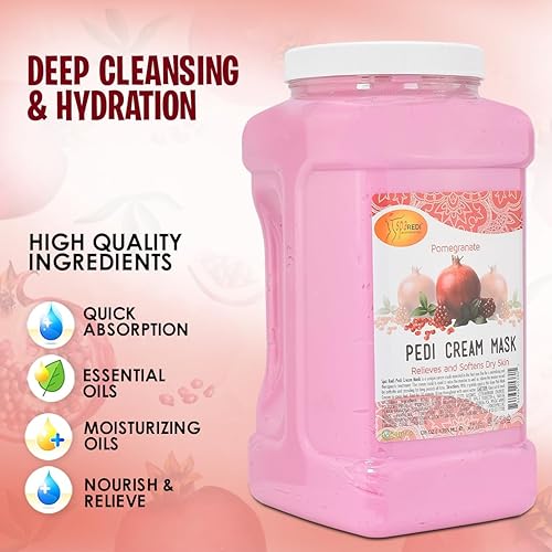 Miniatura 5 de SPA REDI - Mascarilla de crema corporal y pies, granada, 128 onzas - Masaje de pedicura para pies y cuerpo cansados, hidratante, piel fresca -