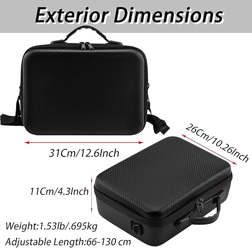 Miniatura 5 de Mini 3Mini 3 Pro Funda de transporte, bolsa de hombro portátil de piel sintética para DJI RCRC-N1 y accesorios, negro