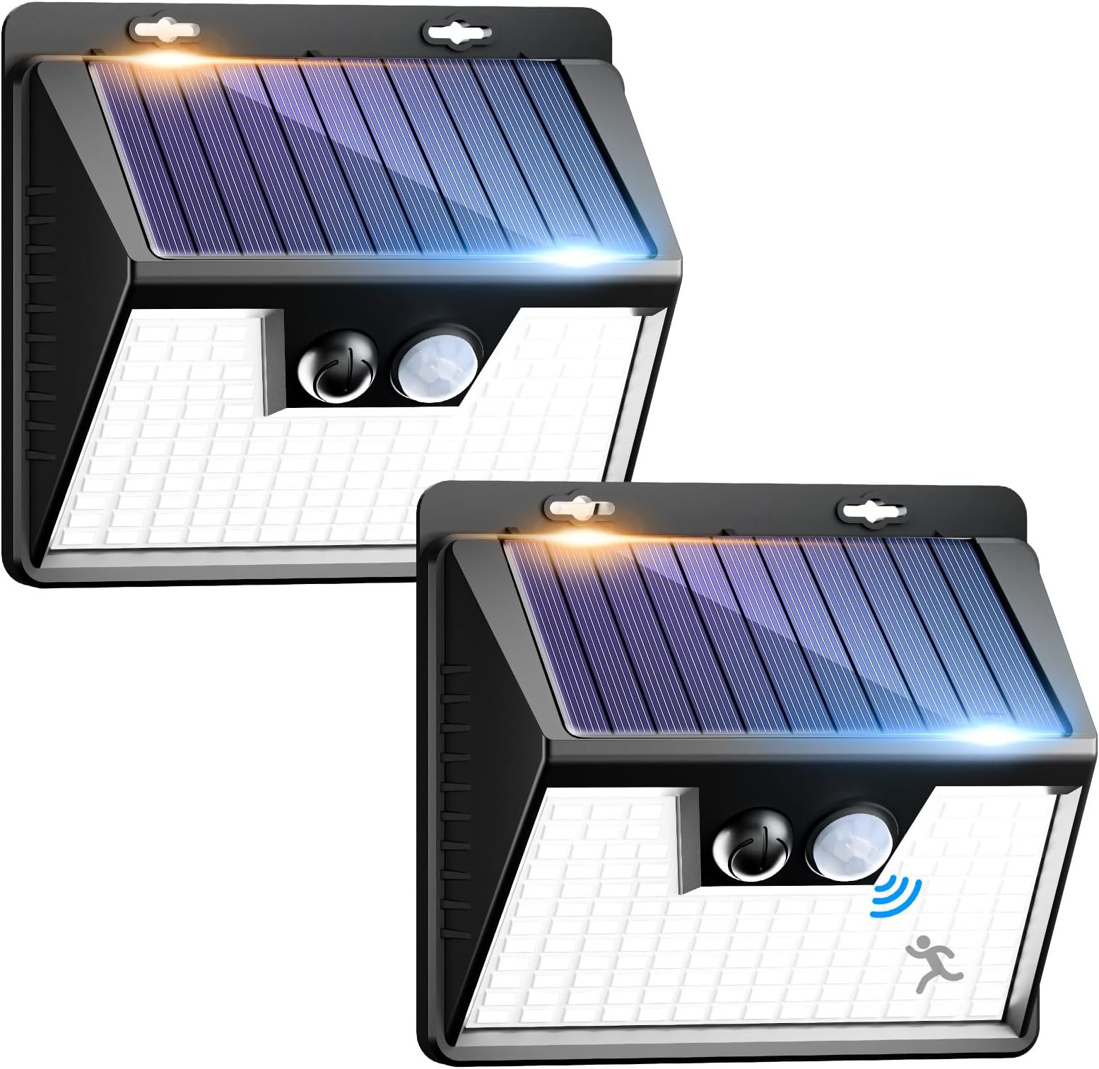 Nipify Solar Security Lights Outdoor, 2 Pack Motion Sensor Lights With 3 Modes, IP65 Waterproof Fence Wall Lights for Garden, Driveway, Path, Steps