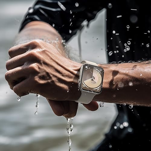 Miniatura 244 de Misxi [Paquete de 2] - Funda impermeable con botón para Apple Watch Series 6, SE, Series 5, Series 4 de 40 mm, funda protectora anticaídas de 1