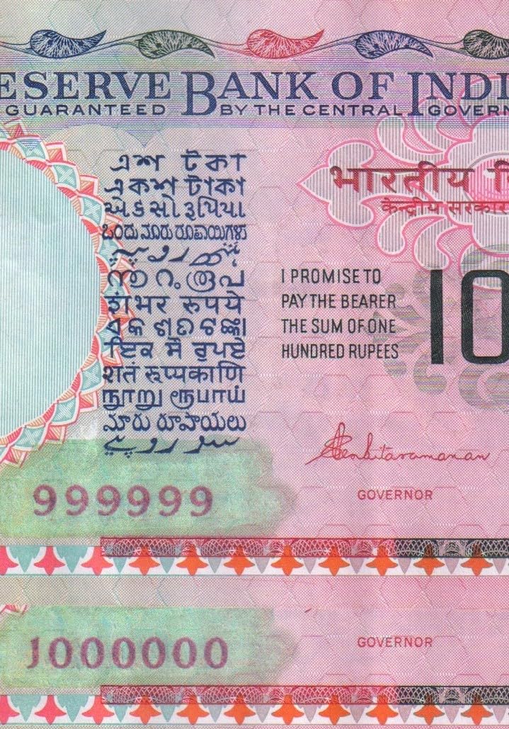 Extreme Rare Fancy Number 999999-1000000 Rare 100 Rupees Old Issue 2 Notes | for Collection | for Collection & School Purpose-image-27