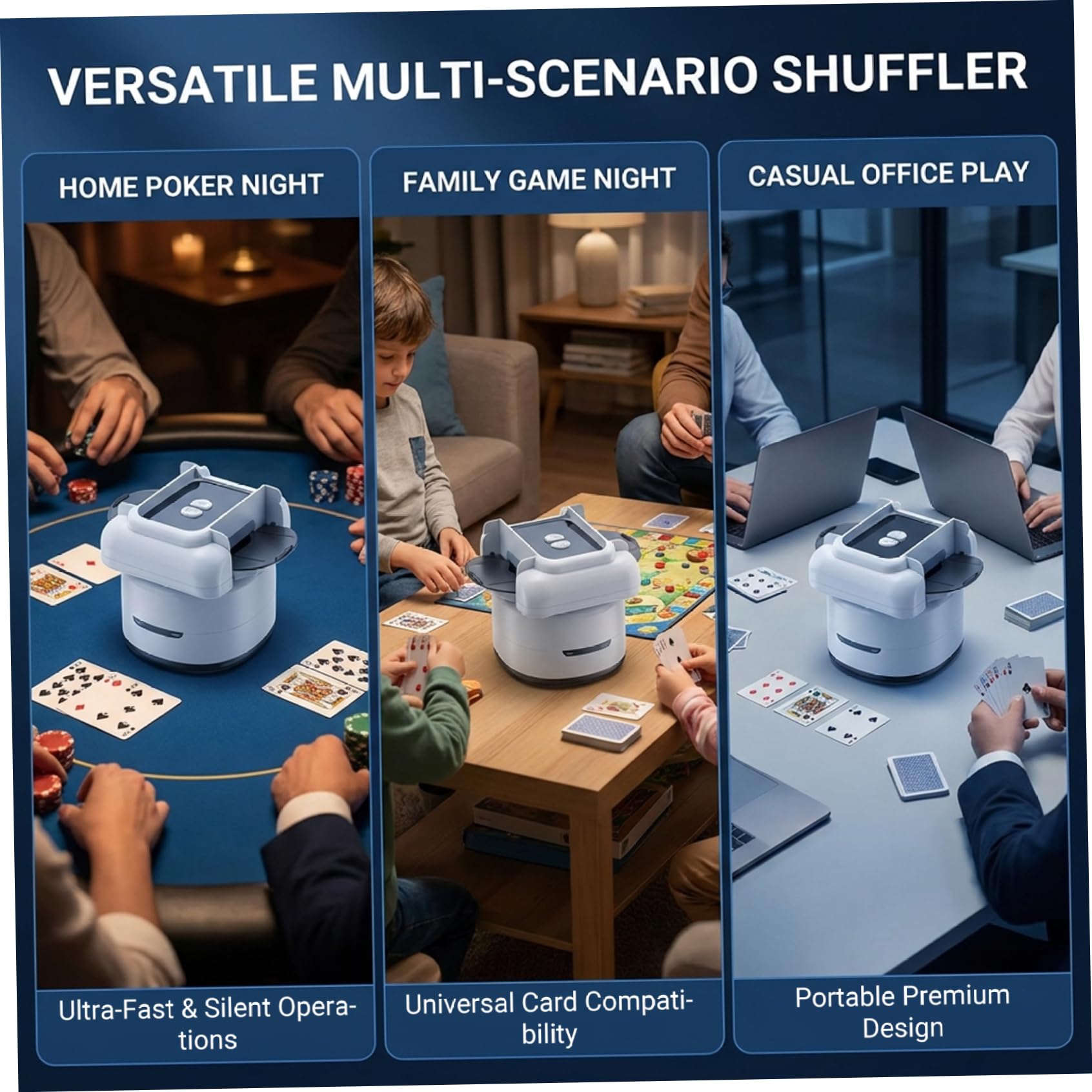 Mescolatore Automatico di Carte, mescolatore di Carte a 4 mazzi a Mano Libera, Automatico Portatile Ricaricabile per Poker