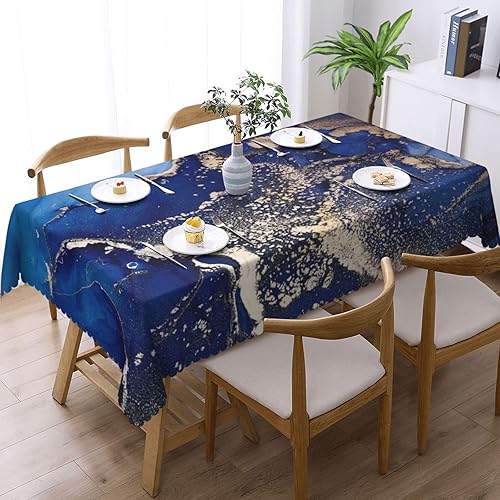 Aimeryup Blue Marble Table Cloth Rectangle Table,Waterproof Tablecloth Rectangle Table Cloth Tablecloths for 6 Foot Rectangle Tables manteles de