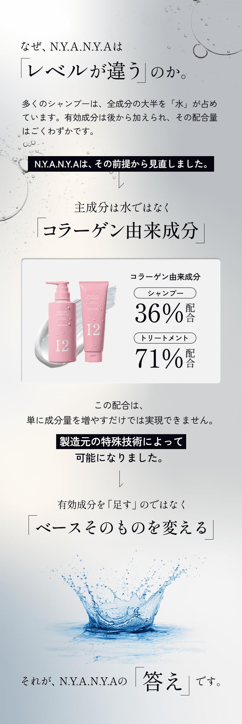 Amazon | 『水を主成分にしない新発想ヘアーシャンプー』N.Y.A.N.Y.A