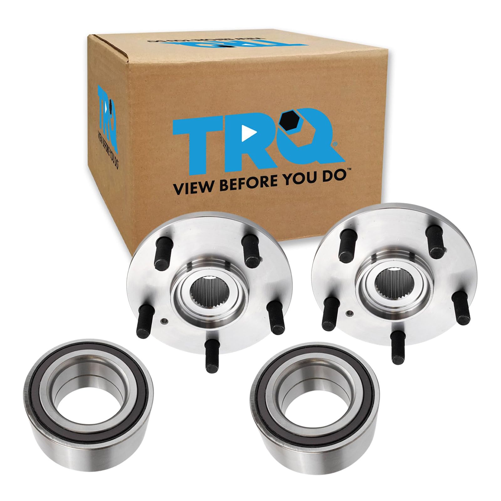 TRQ 2 Piece Front Wheel Bearing &amp; Hub Assembly Set