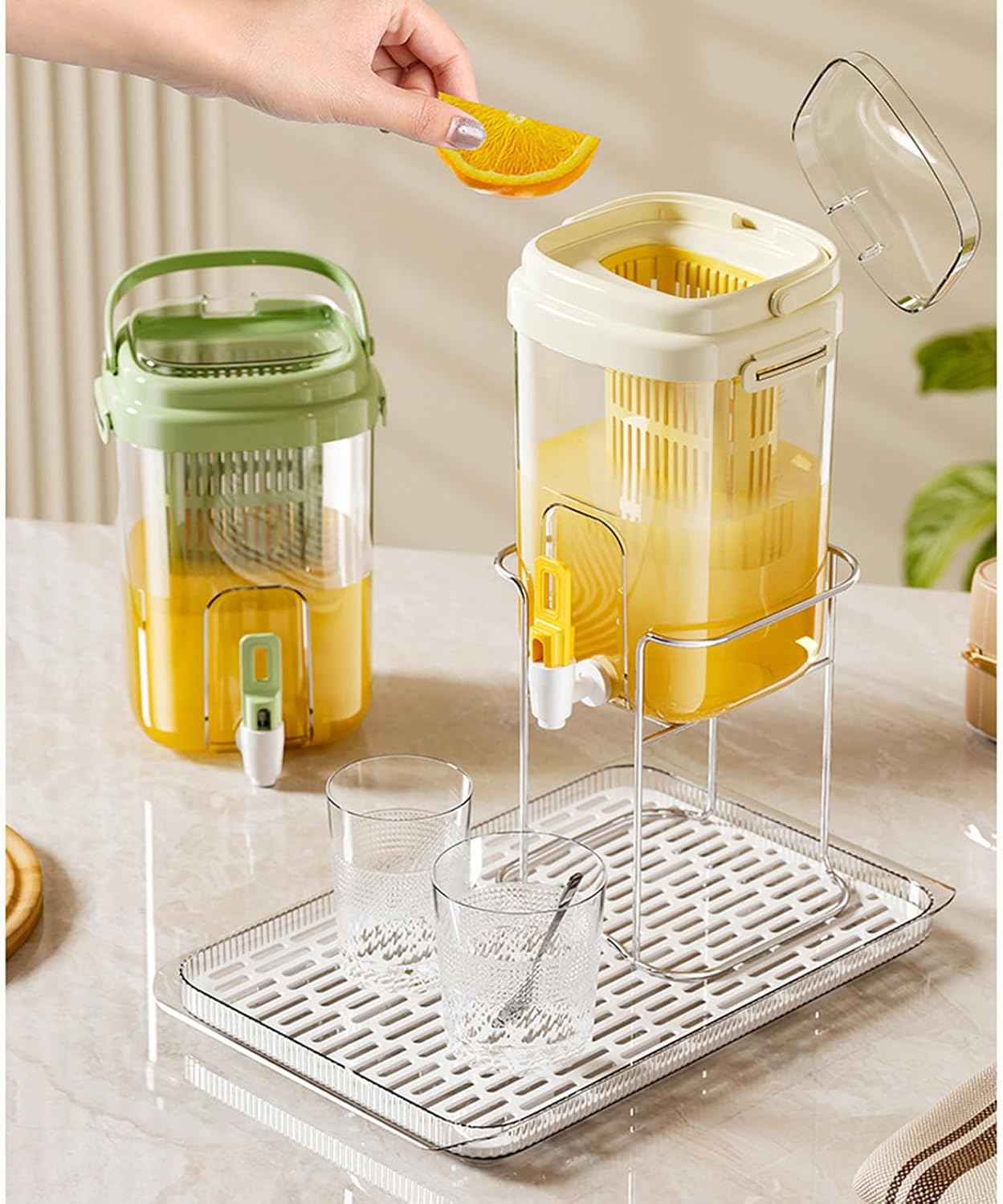 大容量アイス飲料ディスペンサー 漏れ防止タップ付き容器 家庭用キッチン 屋外イベント こぼれ防止タップ付き屋外飲料容器