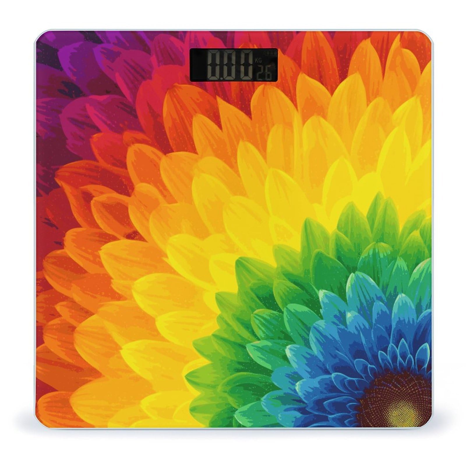 Sunflower Rainbow Scale for Body Weight Highly Accurate Digital Bathroom Body Scale Easy-to-Read Large LCD Display Bathroom Scale Heavy Duty Measuring Device for People