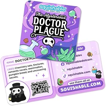 Squishable - Plague Doctor - The Mysterious Doctor Plague Collection - 17 in - Soft Toy Collectible Stuffed Animal - Glow in the Dark
