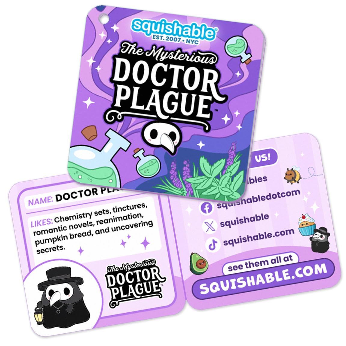 Squishable - Plague Doctor - The Mysterious Doctor Plague Collection - 43 cm - Miękka maskotka kolekcjonerska - Świeci w ciemności