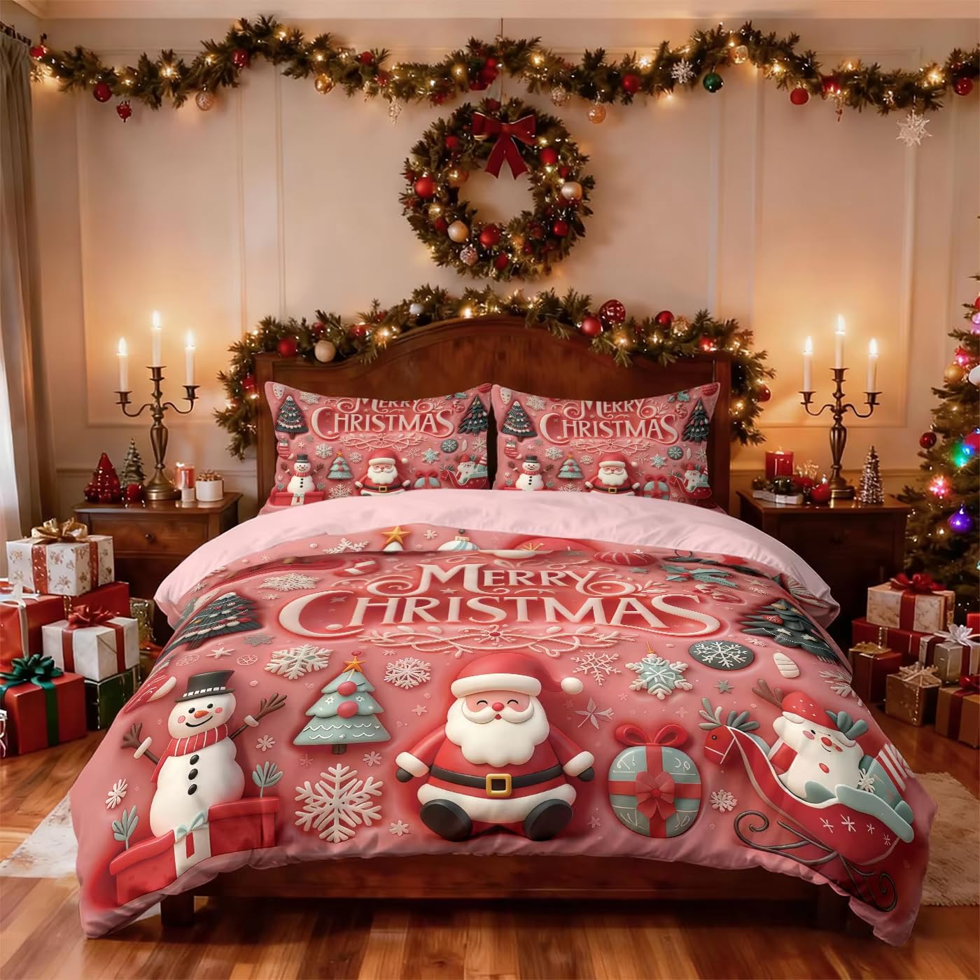 Housse de couette de Noël enfant 140x200, le cadeau de lit idéal