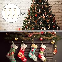 Vista 7 de Paquete de 100 ganchos para adornos, ganchos para adornos de Navidad, ganchos para adornos de Navidad, ganchos de alambre de metal, ganchos