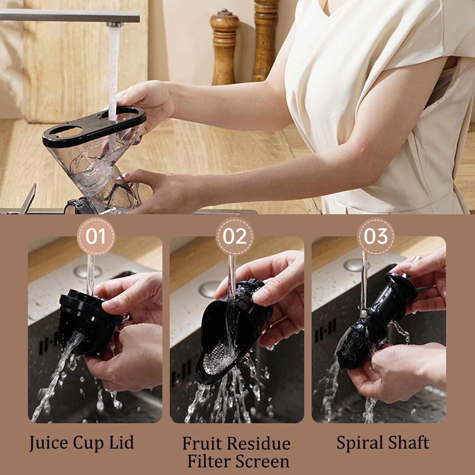 Estrattore di Succo Frutta,Spremiagrumi Frutta e Verdura,Spremiagrumi di Frutta,Processo di Estrazione del Succo di Estrusione a Spirale,Regolazione a 2 Velocità,Adatto per Negozi di Bevande e Cucine