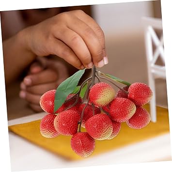 Alipis Realistic Artificial Lychee Fruit Simulation for Decor Lifelike Fake Fruits for Home Kitchen