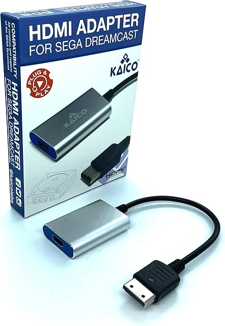 Sega Dreamcast HDMI Converter - Simple Plug and Play HDMI Converter For Sega Dreamcast - By Kaico - Sega Dreamcast VGA cable to Dreamcast HDMI - The Best Sega Dreamcast AV Cable
